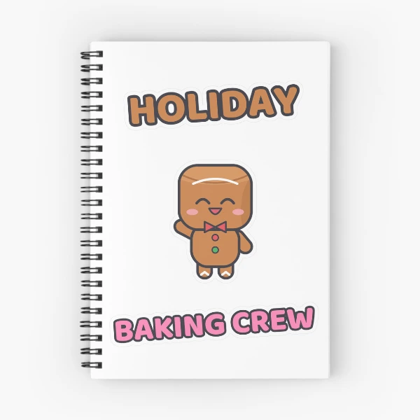 Holiday Baking Crew - Gingerbread Marshmallow Pip — Spiral Notebook by BiMood