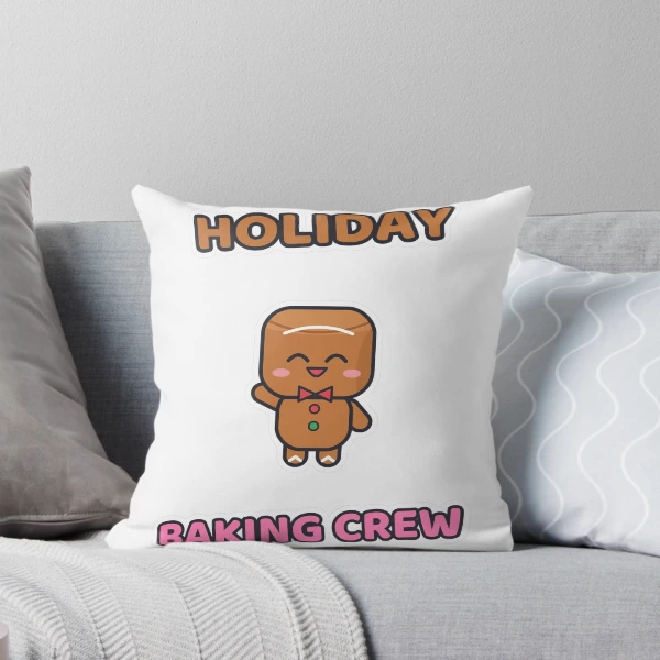 Holiday Baking Crew - Gingerbread Marshmallow Pip — Throw Pillow by BiMood