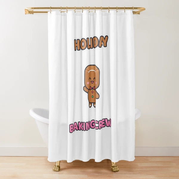 Holiday Baking Crew - Gingerbread Marshmallow Pip — Shower Curtain by BiMood
