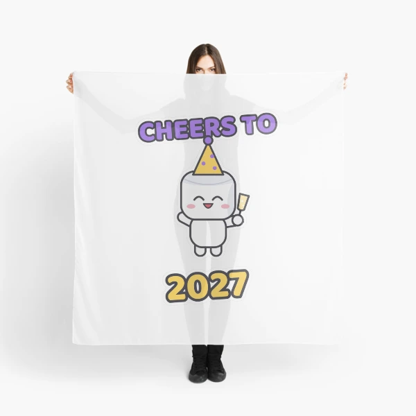 Cheers to 2027 - Party Marshmallow Pip New Year — Scarf by BiMood