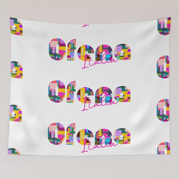 Item preview, Ofena, Aquila, Italy, Italia, colorful typography design for travellers designed and sold by Wanderful-roads.
