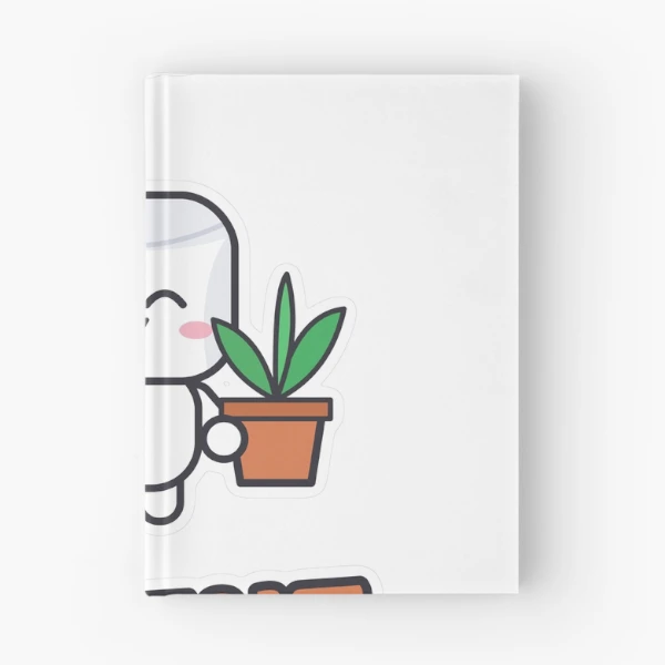 Plant Parent - Cute Marshmallow Pip with a Plant — Spiral Notebook by BiMood
