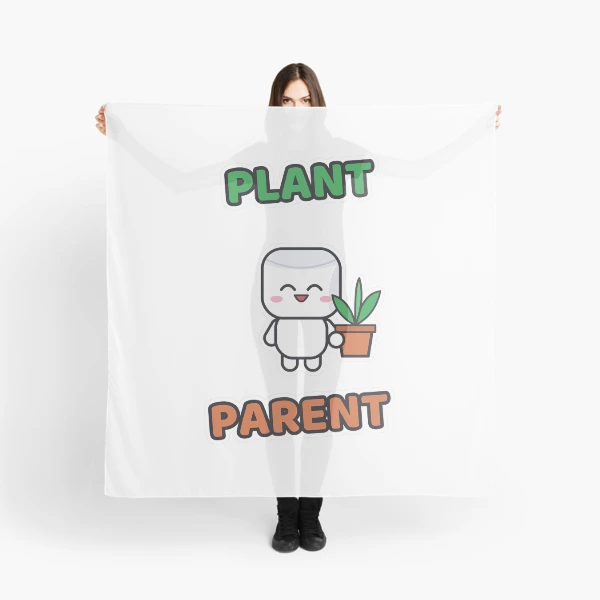 Plant Parent - Cute Marshmallow Pip with a Plant — Scarf by BiMood