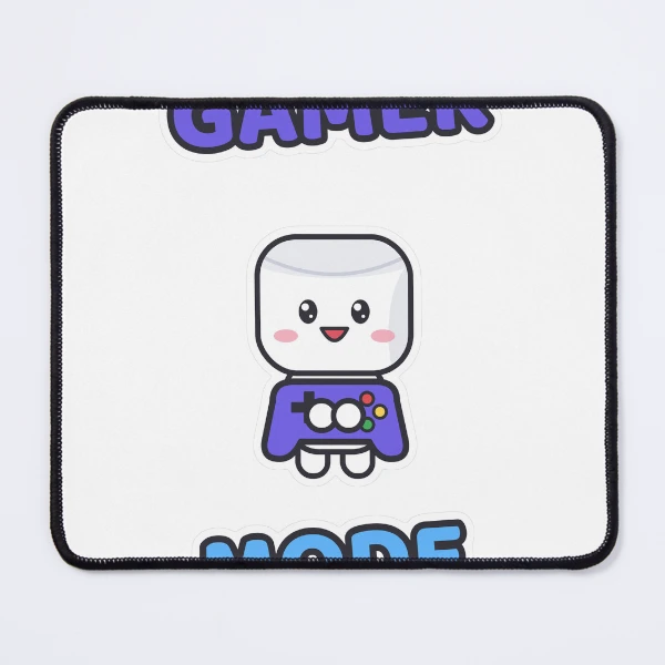 Gamer Mode - Cute Marshmallow Pip with a Controller — Mouse Pad by BiMood