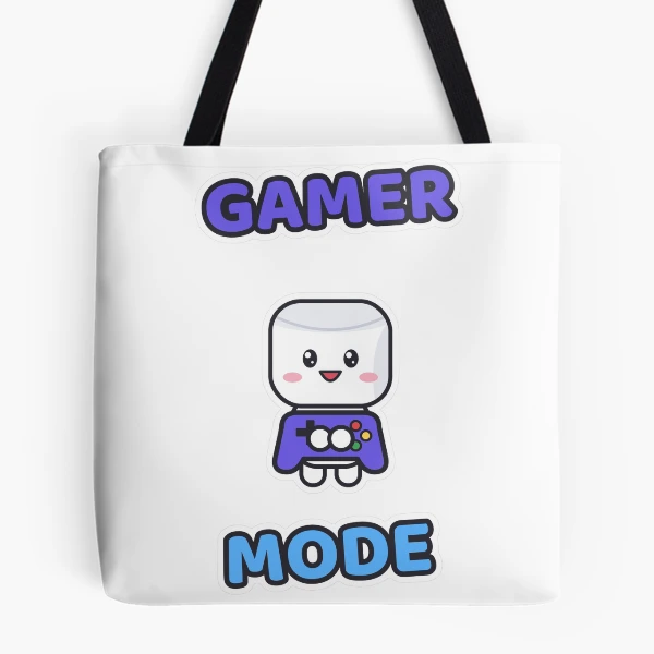 Gamer Mode - Cute Marshmallow Pip with a Controller — All Over Print Tote Bag by BiMood