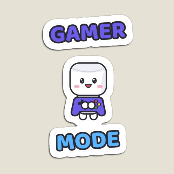 Gamer Mode - Cute Marshmallow Pip with a Controller — Magnet by BiMood