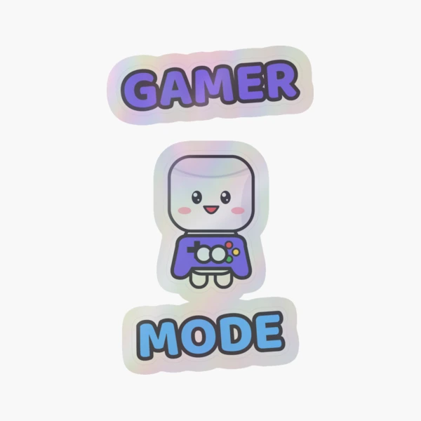 Gamer Mode - Cute Marshmallow Pip with a Controller — Sticker by BiMood
