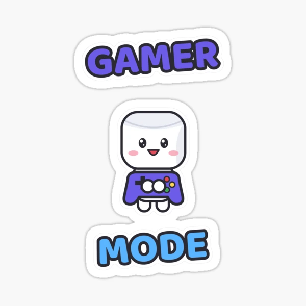 Gamer Mode - Cute Marshmallow Pip with a Controller — Sticker by BiMood