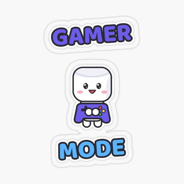 Gamer Mode - Cute Marshmallow Pip with a Controller — Sticker by BiMood