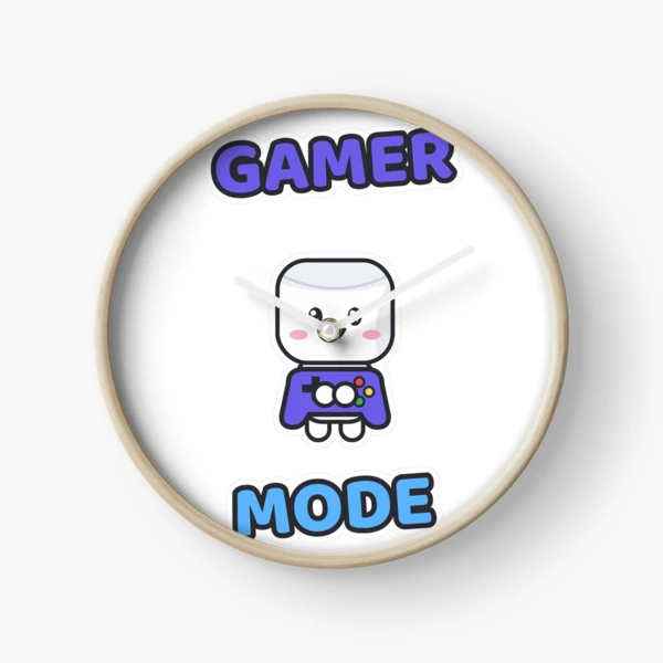 Gamer Mode - Cute Marshmallow Pip with a Controller — Clock by BiMood