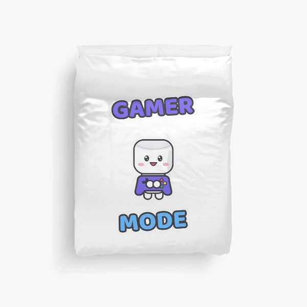 Gamer Mode - Cute Marshmallow Pip with a Controller — Duvet Cover by BiMood