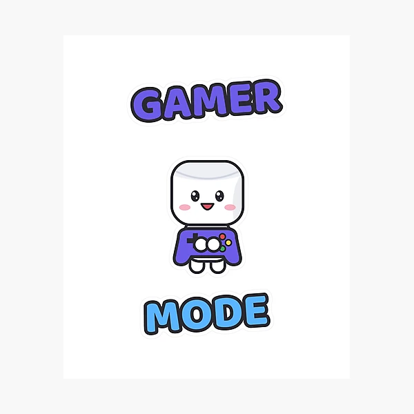 Gamer Mode - Cute Marshmallow Pip with a Controller — Photographic Print by BiMood