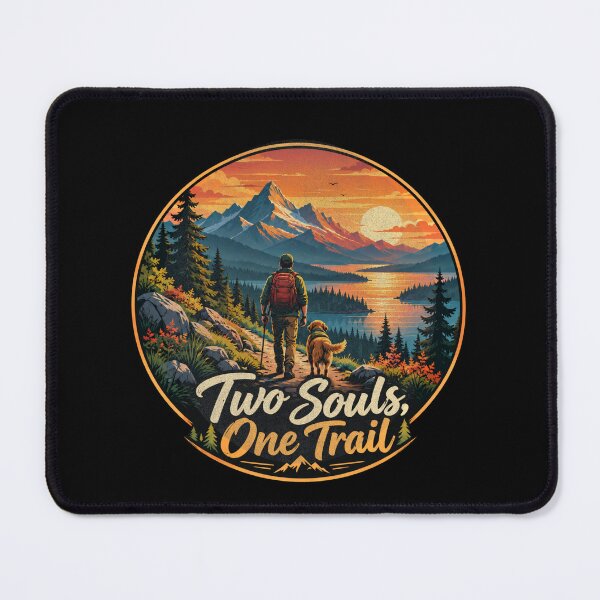 Item preview, Two Souls One Trail – Hiking With My Dog Mountain Adventure designed and sold by Woof-Worthy-ART.