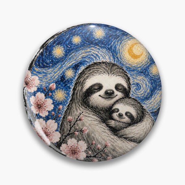 Item preview, Sloth Mother Baby Starry Night designed and sold by JessArty.