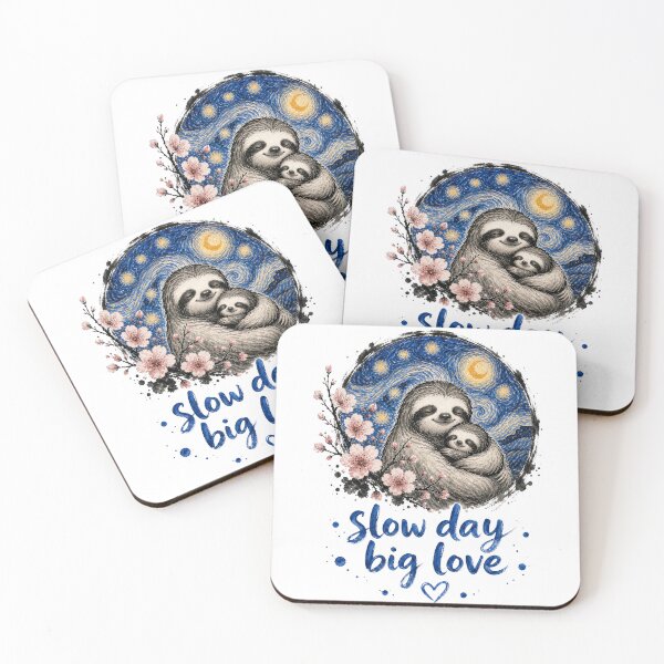 Item preview, Sloth Mother Baby Starry Night designed and sold by JessArty.