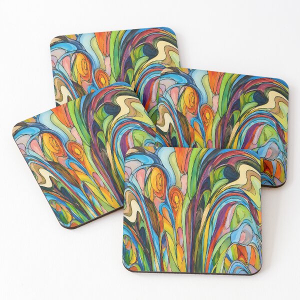 Item preview, Rainbow Abstract Flower Fountain designed and sold by O'clock Vibes.