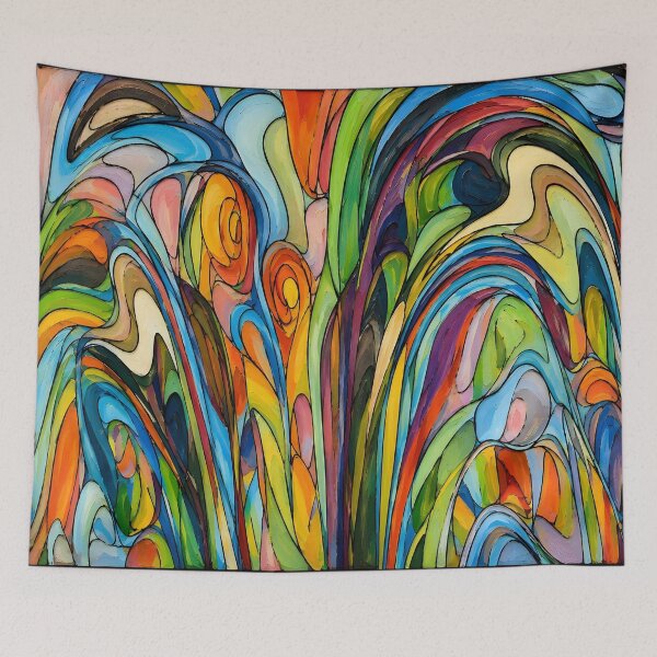 Item preview, Rainbow Abstract Flower Fountain designed and sold by O'clock Vibes.
