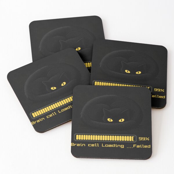 Item preview, Brain cell loading failed funny black cat meme art designed and sold by Bywithrose instant studio.