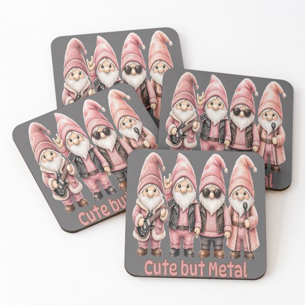Item preview, Cute But Metal - Pink Heavy Metal Rocker Gnomes designed and sold by CraftyValley.