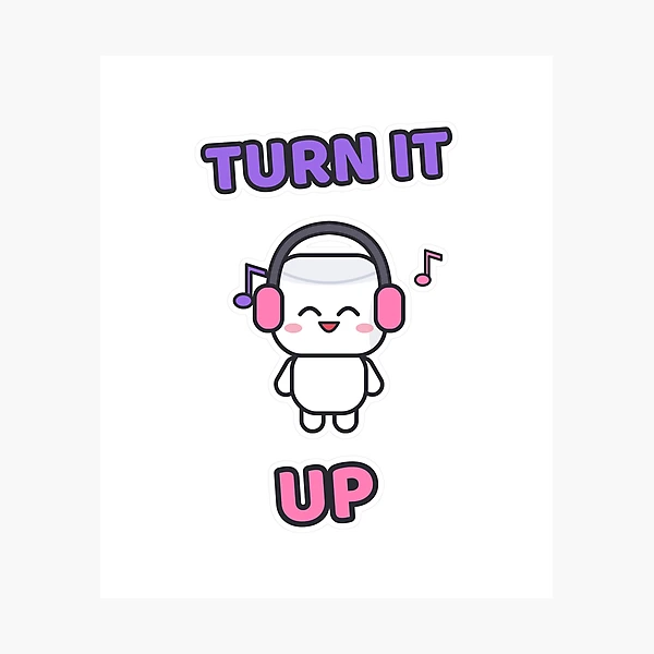 Turn It Up - Music Lover Marshmallow Pip with Headphones — Photographic Print by BiMood