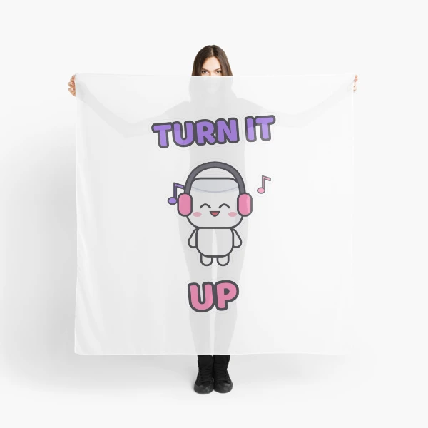 Turn It Up - Music Lover Marshmallow Pip with Headphones — Scarf by BiMood