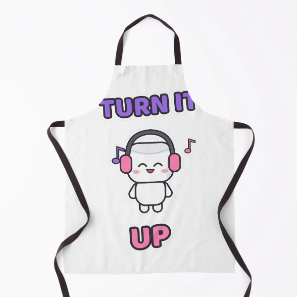 Turn It Up - Music Lover Marshmallow Pip with Headphones — Apron by BiMood