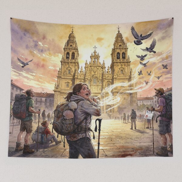 Item preview, Saint James of Compostela, arrival of the pilgrims designed and sold by jefboutique6150.