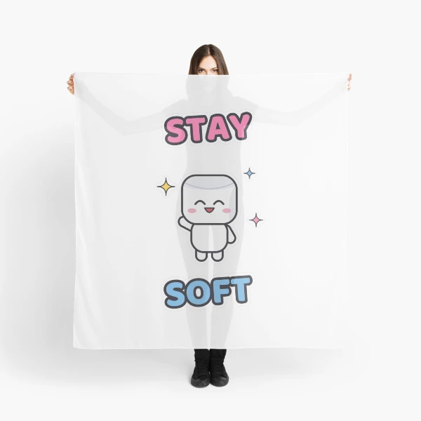 Stay Soft - Cute Happy Marshmallow Pip — Scarf by BiMood