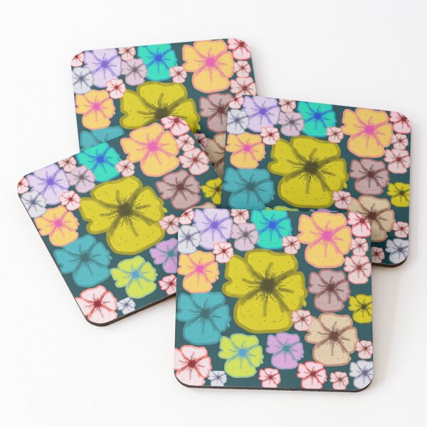 Item preview, Multicolor Retro Floral Collage - Hand-Drawn Colorful Pattern designed and sold by BalkanBloomArt.