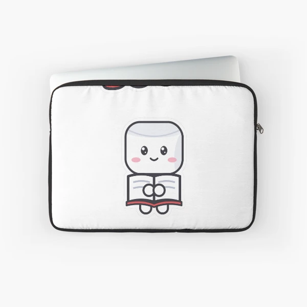 Book Club - Cute Marshmallow Pip Reading a Book — Laptop Sleeve by BiMood