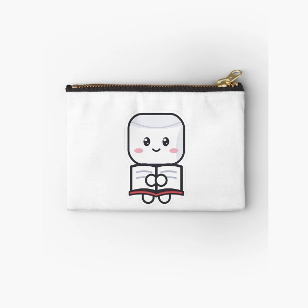 Book Club - Cute Marshmallow Pip Reading a Book — Zipper Pouch by BiMood