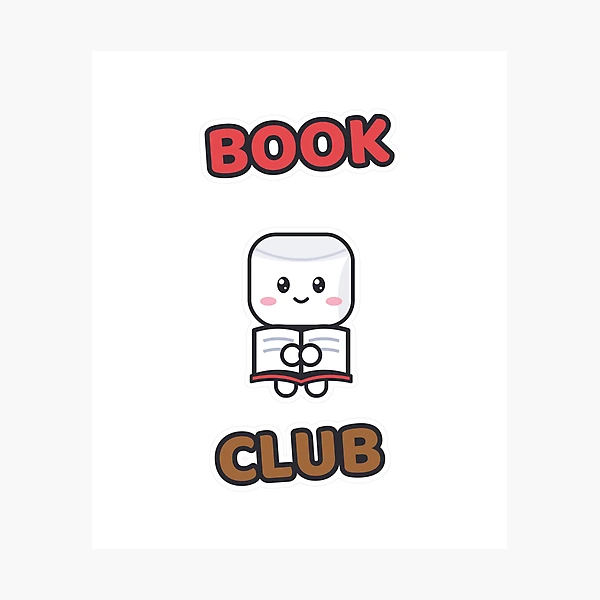 Book Club - Cute Marshmallow Pip Reading a Book — Photographic Print by BiMood