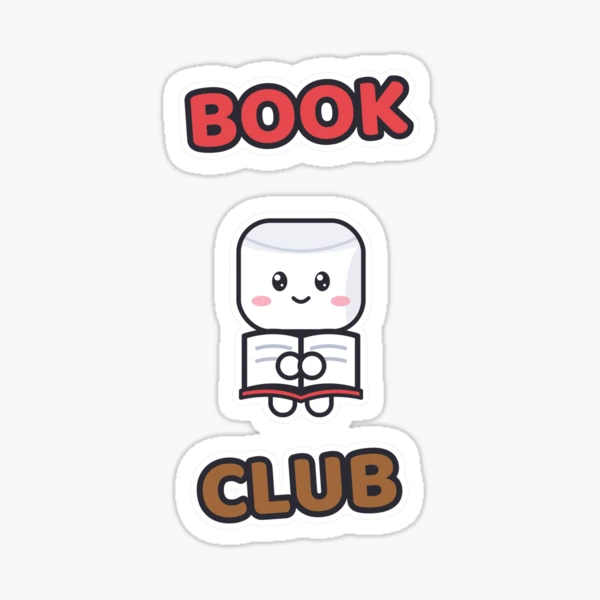 Book Club - Cute Marshmallow Pip Reading a Book — Sticker by BiMood