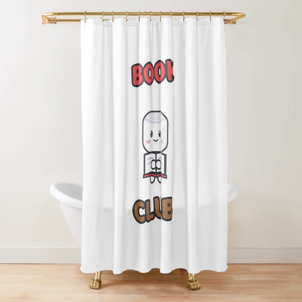 Book Club - Cute Marshmallow Pip Reading a Book — Shower Curtain by BiMood