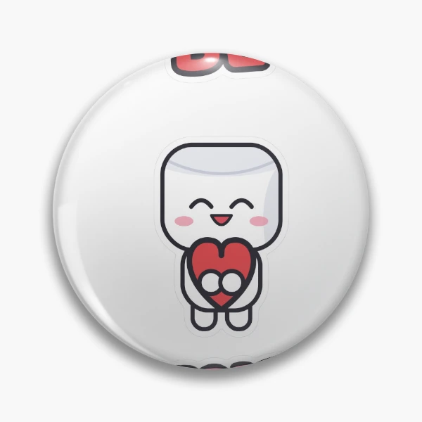 Be Kind - Cute Marshmallow Pip Holding a Heart — Pin by BiMood