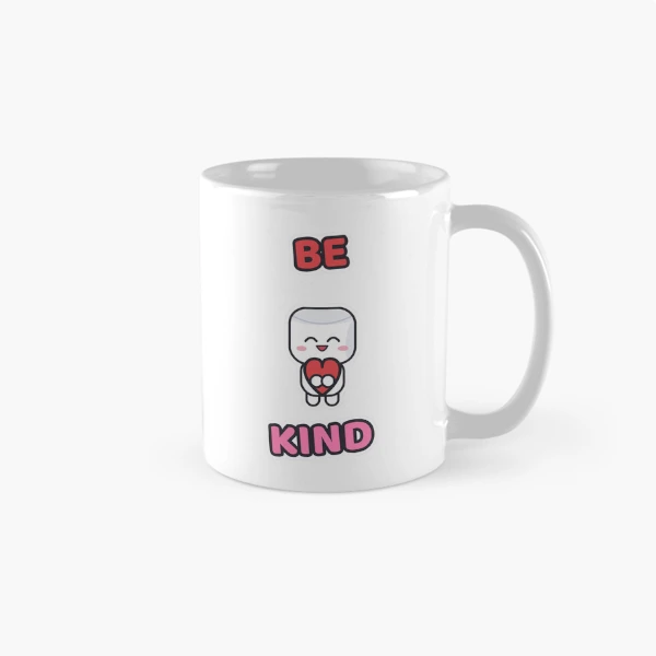 Be Kind - Cute Marshmallow Pip Holding a Heart — Classic Mug by BiMood