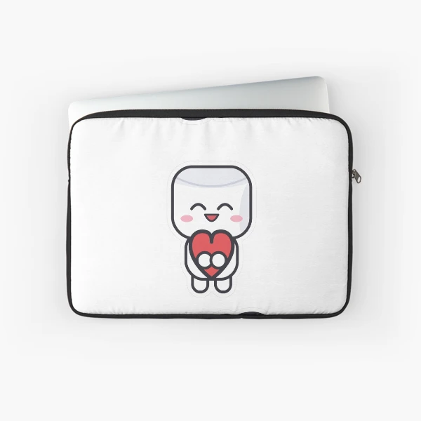Be Kind - Cute Marshmallow Pip Holding a Heart — Laptop Sleeve by BiMood