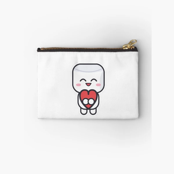 Be Kind - Cute Marshmallow Pip Holding a Heart — Zipper Pouch by BiMood
