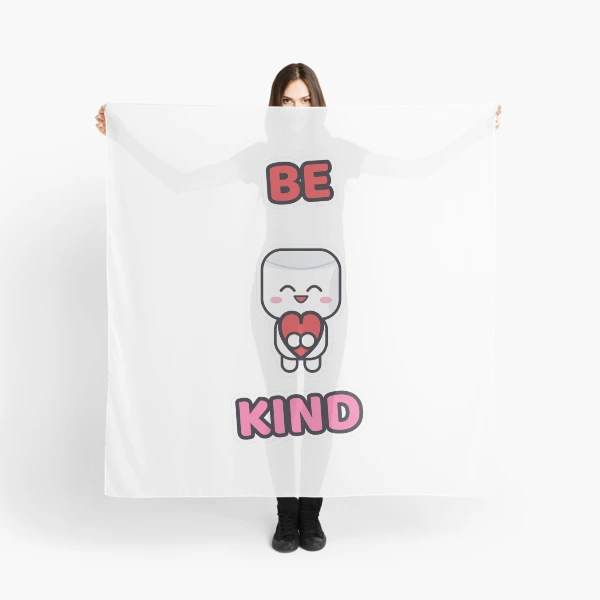 Be Kind - Cute Marshmallow Pip Holding a Heart — Scarf by BiMood