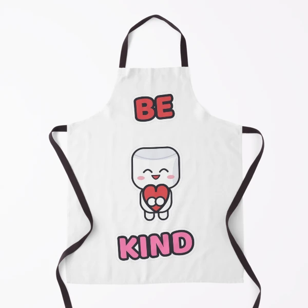 Be Kind - Cute Marshmallow Pip Holding a Heart — Apron by BiMood
