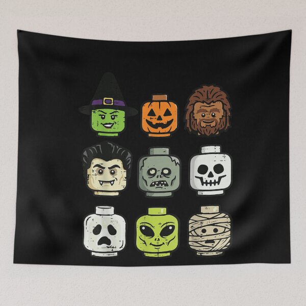 Item preview, Halloween Building Blocks Head Cute Bricks Costume Boys designed and sold by studiopekepeke.