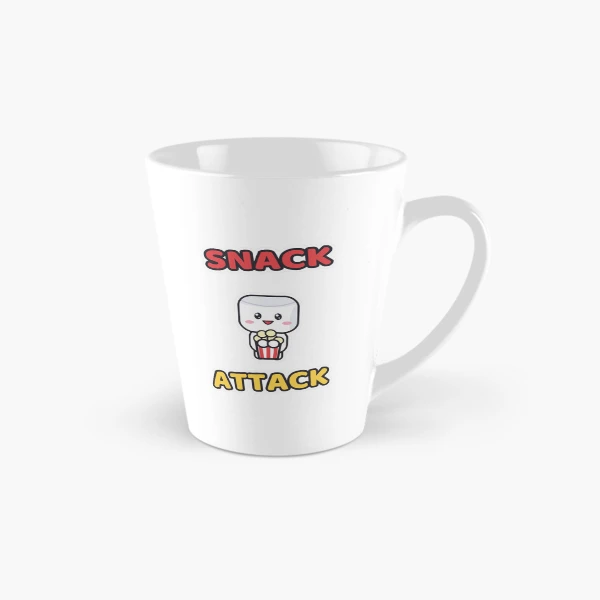 Snack Attack - Cute Marshmallow Pip with Popcorn — Classic Mug by BiMood