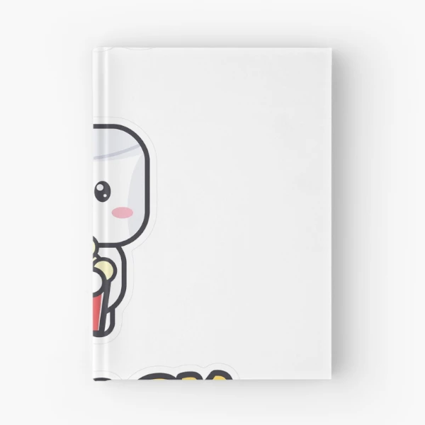 Snack Attack - Cute Marshmallow Pip with Popcorn — Spiral Notebook by BiMood