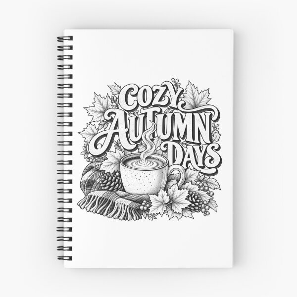 Item preview, Cozy Autumn Days Shirt, Vintage Fall Coffee Design, Autumn Leaves Sticker, Cozy Fall PNG, Coffee Lover Design designed and sold by CraftNestNoor.