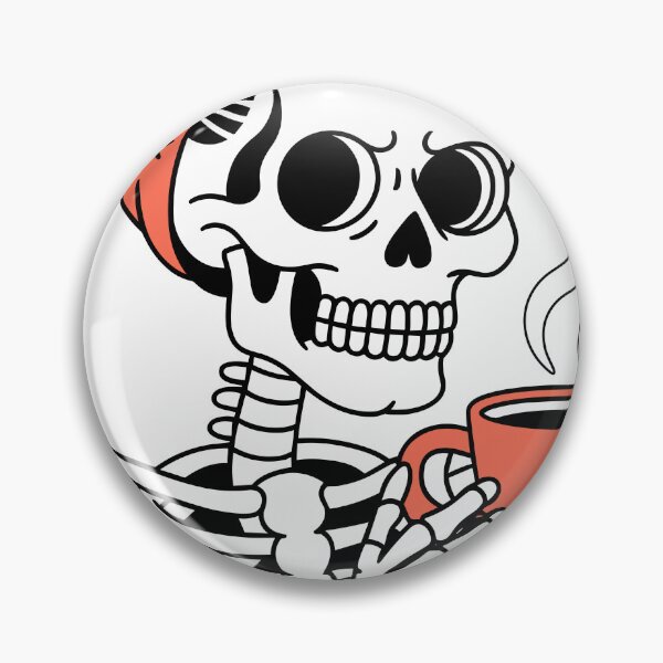 Item preview, Cute Skeleton Mom Drinking Coffee Halloween Cartoon designed and sold by ImStickerHappy.
