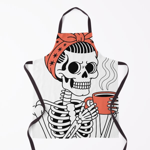 Item preview, Cute Skeleton Mom Drinking Coffee Halloween Cartoon designed and sold by ImStickerHappy.
