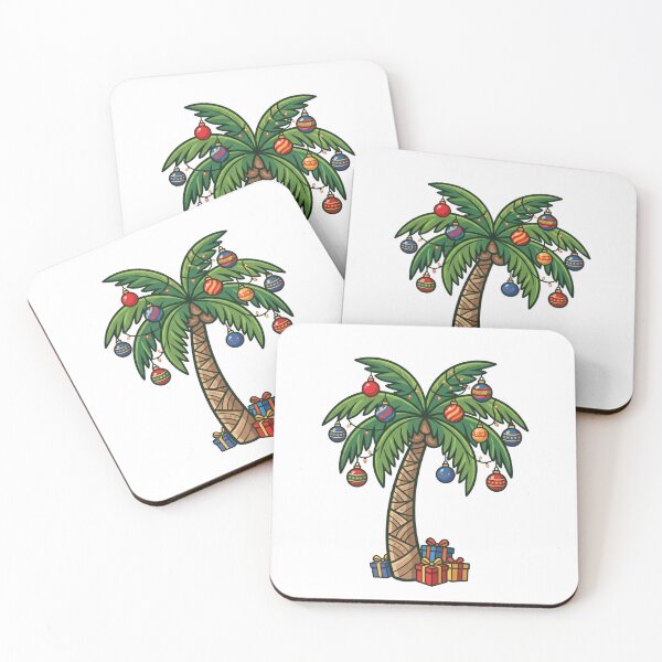 Item preview, Tropical Christmas Palm Tree with Ornaments and Gifts – Beach Xmas designed and sold by Osmose-Studio.