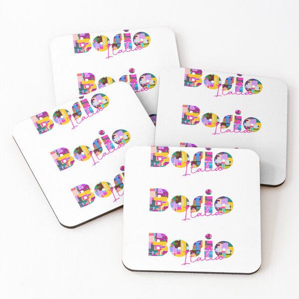 Item preview, Bosio, Alessandria, Italy, Italia, colorful typography design for travellers designed and sold by Wanderful-roads.