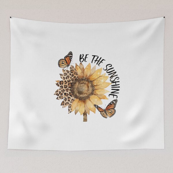 Item preview, Be The Sunshine Arched Quote With Rustic Sunflower and Butterflies designed and sold by AZABSTORE.