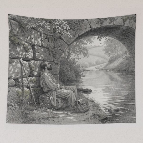 Item preview, Pilgrim at rest (on the Way of St. James) designed and sold by jefboutique6150.